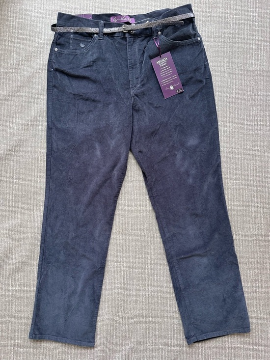 Gloria Vanderbilt Pants - Gloria Vanderbilt Amanda Corduroy Pants Women's 16 Gray Classic Fit Straight NWT